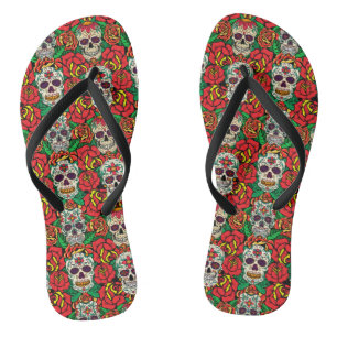 Floral Skulls Pattern Jandals