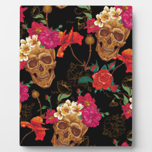 floral Skulls Plaque