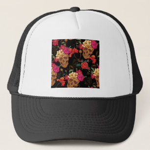 floral Skulls Trucker Hat