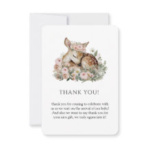 Floral Sleeping Baby Deer Watercolor Baby Shower