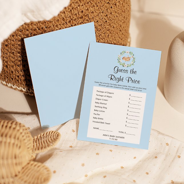 Floral Sleeping Deer Boy Guess The Right Price Flyer (Creator Uploaded)