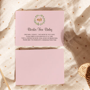Floral Sleeping Deer Girl Book Request Enclosure Card