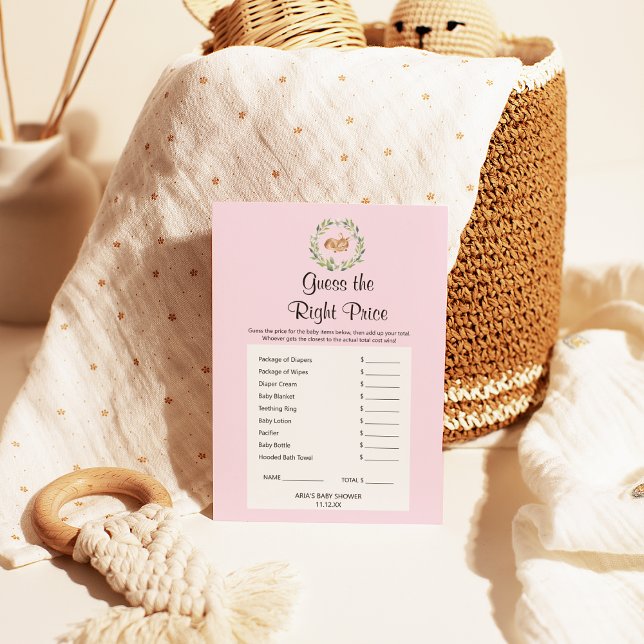 Floral Sleeping Deer Girl Guess The Right Price Flyer (Creator Uploaded)