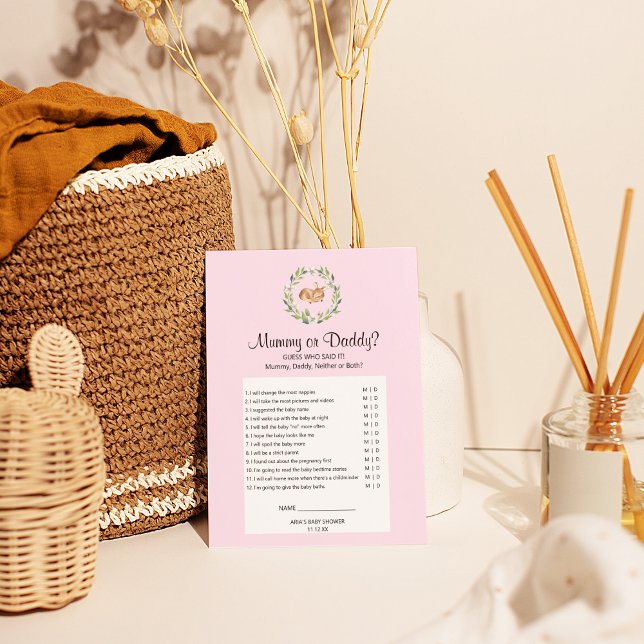 Floral Sleeping Deer Girl Mummy or Daddy Game Flyer (Creator Uploaded)