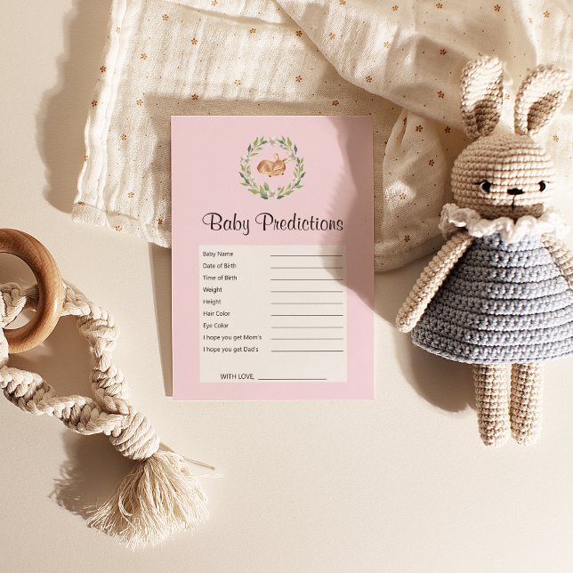 Floral Sleeping Deer Girl Shower Predictions Game (Creator Uploaded)