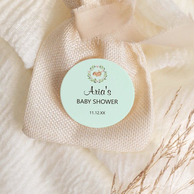 Floral Sleeping Deer on Green Shower Envelope Seal (Creator Uploaded)