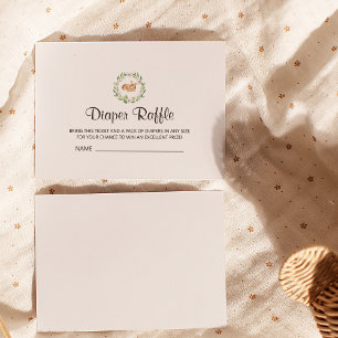 Floral Sleeping Deer Shower Diaper Raffle Enclosure Card