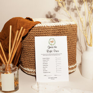 Floral Sleeping Deer Shower Guess The Right Price Flyer