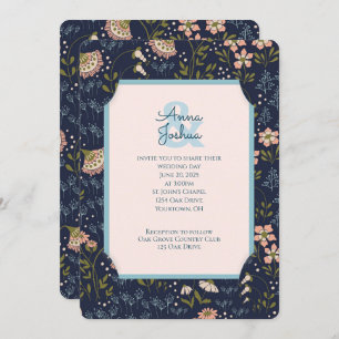 Floral Slit Frame wedding invitation