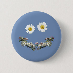 Floral Smile 6 Cm Round Badge