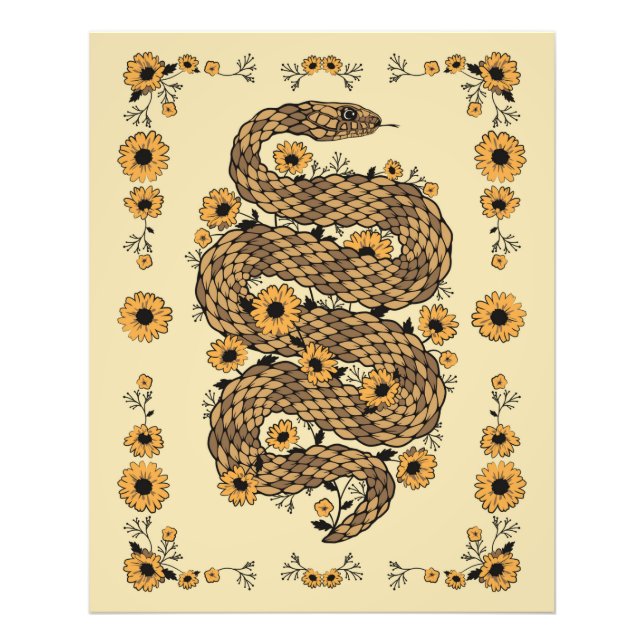 Floral snake photo print (Front)