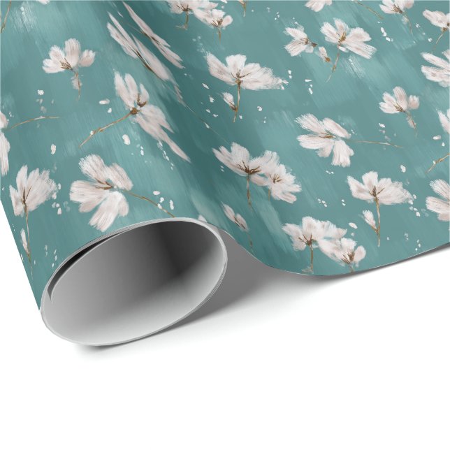 Floral Snow Spring Wrapping Paper (Roll Corner)