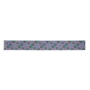 Floral Snowflake Pink Blue Green Satin Ribbon