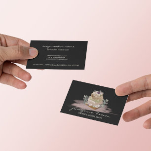 Floral Soap Making Black Pink Business Card