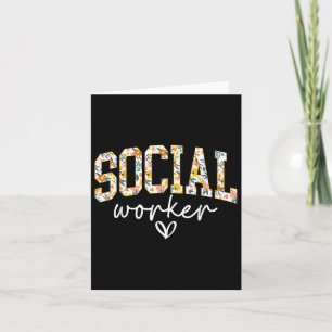 Floral Social Worker, School Counsellor, Social Wo Card