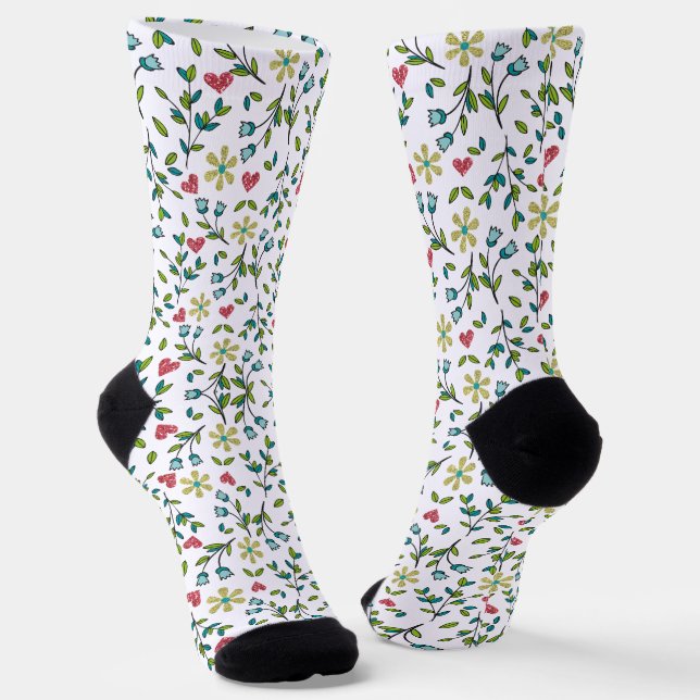 Floral  socks (Angled)