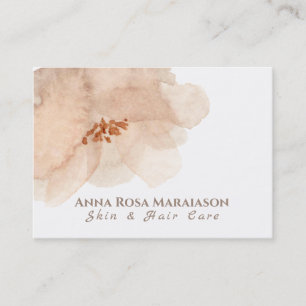 *~* Floral Soft Abstract Peach Beige Watercolor Business Card