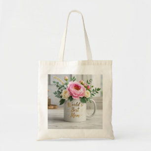 Floral Soft watercolor bouquet (peonies, roses) Tote Bag