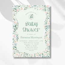 Floral Soft Wildflower Meadow For Girl Baby Shower
