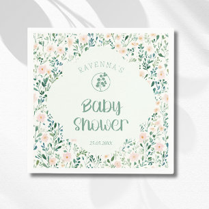Floral Soft Wildflower Meadow For Girl Baby Shower Napkin