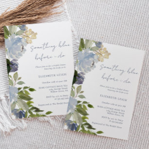 Floral Something Blue Before I Do Bridal Shower Invitation
