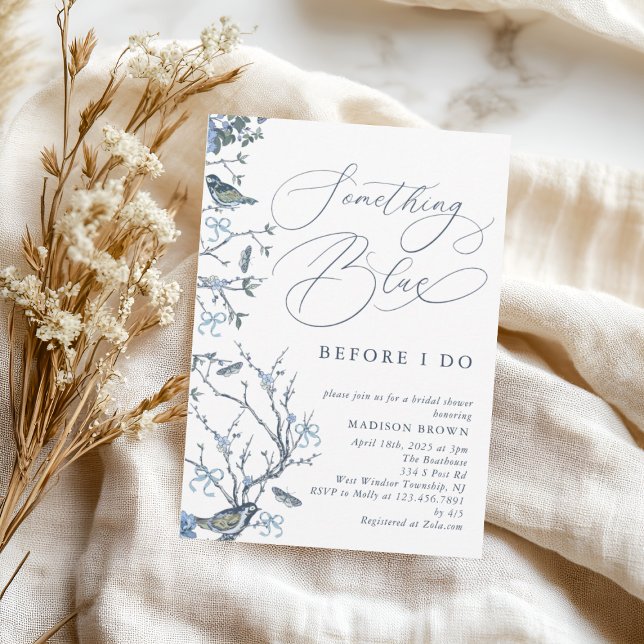 Floral Something Blue Before I do Bridal Shower Invitation (Creator Uploaded)
