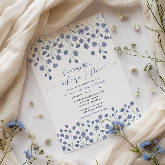 Floral Something Blue Before I do Bridal Shower  Invitation (Creator Uploaded)