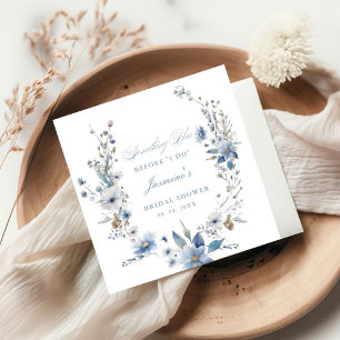 Floral Something blue before i do Bridal Shower Napkin