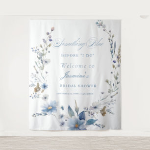Floral Something blue before i do Bridal Shower Tapestry