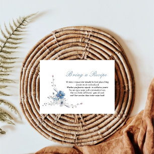 Floral Something blue  Book recipe for the bride Enclosure Card