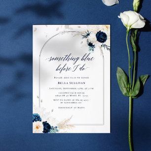Floral Something Blue Bridal Shower Invitation