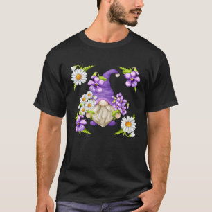Floral Sommer Graphic For Women Purple Gnome Daisy T-Shirt