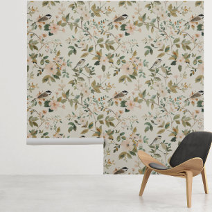 Floral Song Bird Light Pretty Pattern Wallpaper
