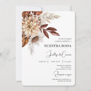Floral Spanish Wedding Invitation