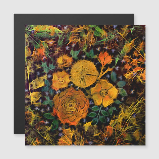 Floral Sparks Magnetic Card (Front/Back)