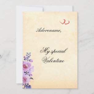 Floral Special Valentine - personal message Holiday Card