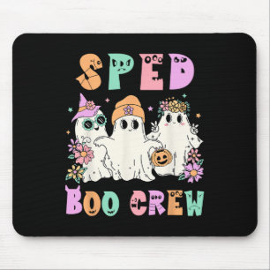Floral Sped Boo Crew Halloween Ghost Special Ed Sp Mouse Pad