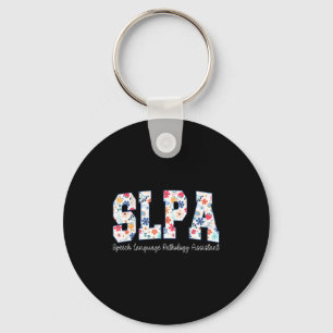 Floral Speech Language Pathology Istant Slpa Appre Key Ring