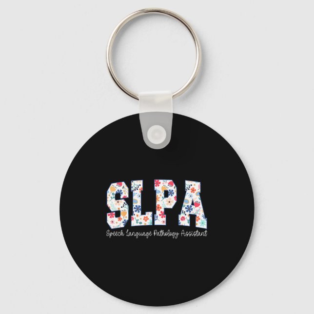 Floral Speech Language Pathology Istant Slpa Appre Key Ring (Front)