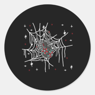Floral Spider Web Lazy Halloween Costume Cute Classic Round Sticker