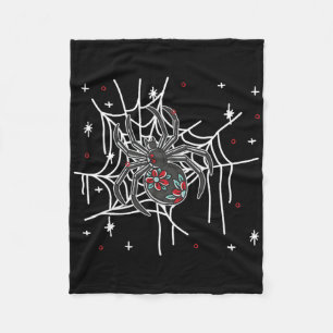 Floral Spider Web Lazy Halloween Costume Cute Fleece Blanket