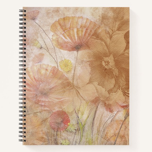 Floral Spiral Notebook - Ruled Line (Front)