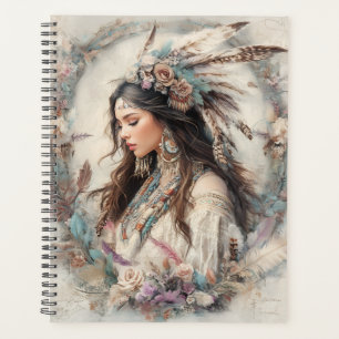 Floral Spirit: Tribal Grace in Pastel Harmony Planner