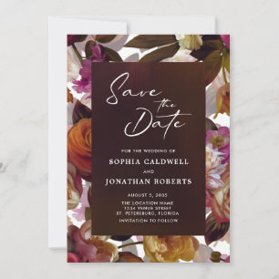 Floral Splendour QR Code Modern Moody Wedding Save The Date
