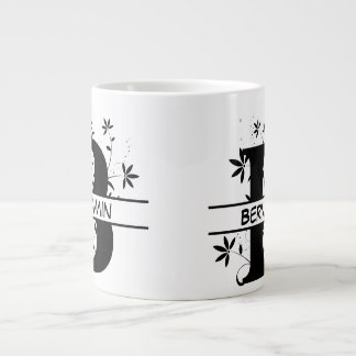 Floral Split Customised Alphabet monogram Letter B Large Coffee Mug