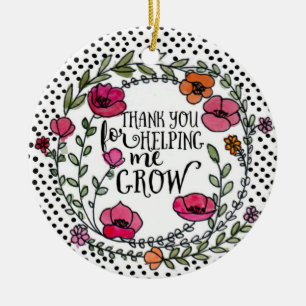 floral spot teachers thank you for helping me grow ceramic tree decoration