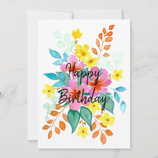 Floral Spray Birthday Card (Front)