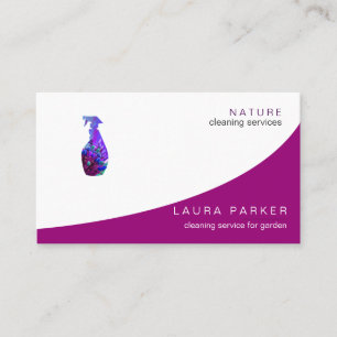 Floral Spray Bottle Cleaning Service Garden Business Card
