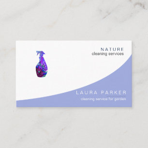 Floral Spray Bottle Cleaning Service Garden Business Card