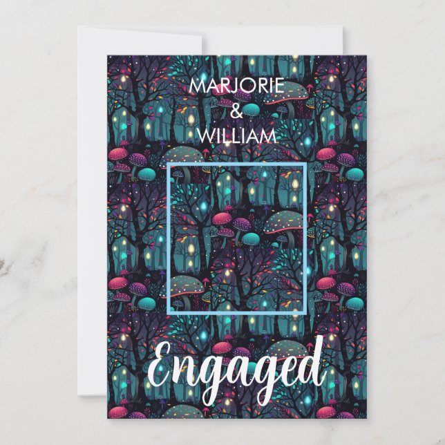 Floral Spray Fantasy Art Engagement Party Invitation (Front)